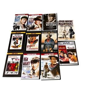 John Wayne DVD lot of 12 +Quigley Down Under with Tom Selleck; Westerns; War